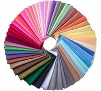 CraftsFabrics Lot de 50 carrés de tissu en coton de couleurs unies pour patchwork, couture, matelassage, loisirs créatifs