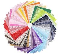 CraftsFabrics Lot De 56 Coupons 25 x 25 cm 100% Coton Floral Fat Quarters Pour Quilting, Scrapbooking, Couture, Vêtements De Bébé, Patchwork
