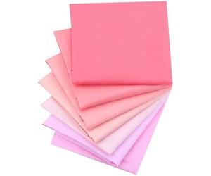 CraftsFabrics Lot de 7 carrés de tissu prédécoupés 100% coton sergé de couleur unie pour couture, matelassage, scrapbooking, patchwork, vêtements - Rose pastel - 40,6 x 50,8 cm