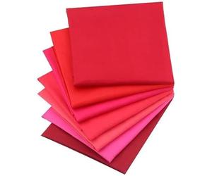 CraftsFabrics Lot de 7 carrés de tissu prédécoupés 100% coton sergé de couleur unie pour couture, matelassage, scrapbooking, patchwork, vêtements - Rose pastel - 40,6 x 50,8 cm