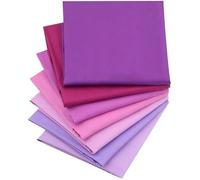 CraftsFabrics Lot de 7 coupons de tissu prédécoupés 100% coton sergé de couleur unie pour couture, matelassage, scrapbooking, patchwork, vêtements pour bébé - Violet - 40,6 x 50,8 cm