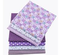 CraftsFabrics Lot de 7 pièces 100 % coton fin imprimé floral multicolore pour bricolage, couture, matelassage, artisanat, patchwork (violet) - 25,4 x 25,4 cm