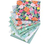 CraftsFabrics Lot de 8 carrés de tissu prédécoupés 100 % coton pour matelassage, patchwork, loisirs créatifs, vêtements, couture, projets de bricolage Vert 40 x 50 cm
