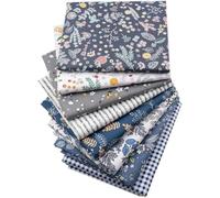CraftsFabrics Lot de 8 coupons de tissu en coton imprimé à rayures florales 40 x 50 cm pour patchwork, matelassage, scrapbooking, couture, loisirs créatifs