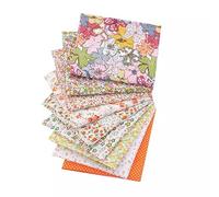 CraftsFabrics Lot de 9 carrés de tissu prédécoupés 100 % coton pour patchwork, matelassage, scrapbooking, couture, loisirs créatifs Orange 50 x 50 cm