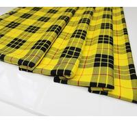 CraftsFabrics Tissu en polyviscose tartan arc-en-ciel extra large, 100 % coton, pour loisirs créatifs, couture, (jaune, 1 mètre pré-découpé)