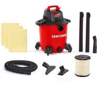 CRAFTSMAN CMXEVBE18590 9 Gallon 4.25 Peak HP Wet Dry Vac, Portable Shop Vacuum Wet and Dry with Filter, 3 Dust Bags, Hose and Attachments for Home, Garage and Automotive Cleaning