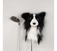 Craftsman Golf Couverture en bois de parcours réaliste en forme de chien Border Collie doux et réaliste Cadeau pour golfeur