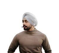 CRAFTSTRIBE Turban traditionnel sikh Patka Punjabi Sardar Pagri Dastar en coton pour homme et garçon (5 mètres), blanc, Taille unique