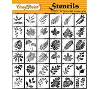 CraftTreat Lot de 36 pochoirs réutilisables pour peinture de feuilles 7,6 x 7,6 cm, pochoirs végétaux élégants pour peindre sur bois, meubles muraux, toile, travaux manuels, pochoirs de bricolage