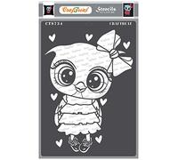CraftTreat Pochoir réutilisable en forme de hibou mignon pour l'artisanat, la décoration et l'art - A4 : 8,3 x 11,7 pouces. Pochoirs de décoration DIY pour peindre sur toile, tissu, portes et murs