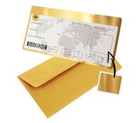 CraftWerk Billet d'avion avec surface à gratter - Billet d'avion personnalisable pour femme, petit ami ou petite amie - Emballage cadeau pour voyage et vacances