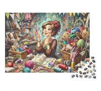 Crafty Woman Studio 1000 Teile Karton Puzzle Für Gruppen Erwachsene Preis-Leistungs-Sieger Stressabbau Entspannung Familienaktivität 70x50cm/1000pcs