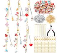 CraftyDream Lot de 558 porte-clés de Noël pour infirmière - Perles de bricolage - Kit de fabrication de porte-clés - Cadeau de semaine d'infirmière - Perles réglables - Perles de l'alphabet - Bijoux