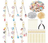 CraftyDream Lot de 558 porte-clés de pharmacien - Perles pour assistant dentaire - Kit de fabrication de porte-clés pour collègues de travail - Perles réglables - Perles de l'alphabet