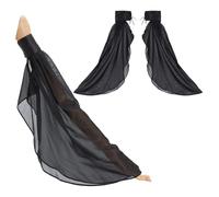 CRAFTYMELODY 1 paire de Gants D'Opéra Longs en Tulle pour Femmes Manches Victoriennes en Mousseline de Soie Couvre Bras Gants Gothiques Noirs en Mousseline de Polyester Manches Détachables