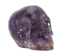 CRAFTYMELODY 1 pièce de Crâne en Améthyste Sculpté à la Main Statue de Crâne en Résine de Quartz Décoration pour Hommes et Femmes