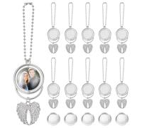 CRAFTYMELODY 10 ensemble D'Ailes D'Ange Vierges pour Sublimation en Alliage de Platine pour Porte Clés avec Breloques Ailes et Transfert Double Face.