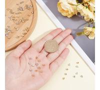 CRAFTYMELODY 100 pièce de Perles à Sertir en Laiton 2 couleurs Perles D'Espacement Rondes et Plates Séparateur de Colonne Positionnement de Perles Breloques à Sertir Accessoires pour la Fabrication
