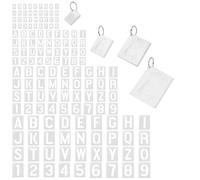 CRAFTYMELODY 144 pochoir pour Lettres et Chiffres 4 tailles Alphabet A à Z Chiffres 0~9 modèles Gabarits de Dessin Creux en Plastique avec Anneaux en Fer