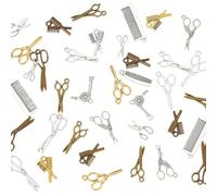 CRAFTYMELODY 150 pièce 15 styles de Breloques de Coiffeur Breloques pour Coiffeur Peigne à Ciseaux Amusant Outils de Coiffure Breloques Pendantes en Vrac Pendentifs Mignons pour Ciseaux