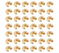 CRAFTYMELODY 150 pièce de Perles à Écraser Plaquées Or 18 carats Rondelles en Laiton 6mm Demi Rondes Ouvertes pour Petites Perles à Écraser