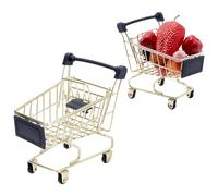 CRAFTYMELODY 1pc Mini Caddie Supermarché Doré Mini Chariot Supermarché Rangement Décoratif Ornements pour Stockage Maison