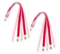 CRAFTYMELODY 2 marque Page en Velours Bicolore Marque Page Bible Rose et Rouge avec Pendentif Fraise