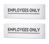 CRAFTYMELODY 2 Pièces Panneau Réservé au Personnel en Feuille d'aluminium Autocollant Rectangle pour Portes d'Entreprise 9x3 in Panneaux Autocollants