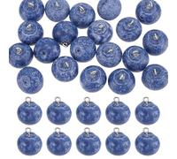 CRAFTYMELODY 20 breloque Myrtille en Résine avec Boucles en Fer Plaqué Platine Breloque Fruit Bleu Marine pour la Fabrication de Bijoux et D'Artisanat