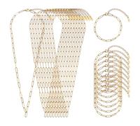 CRAFTYMELODY 20 kit de Collier et Bracelet en Or 18 carats avec Chaîne Trombone Comprenant un Collier de 187cm et un Bracelet de (10)(2) cm avec Fermoir Mousqueton