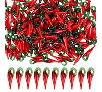 CRAFTYMELODY 200 breloque Piment en Verre Pendentif Poivron Rouge Breloques Végétales Perles en Verre Soufflé Pendentifs 3D Bijoux Alimentaires Mignons