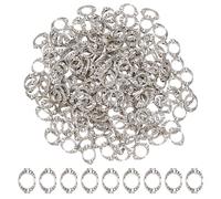 CRAFTYMELODY 200 cadre de Perles en Alliage Argenté Antique Style Tibétain Ovale Creux Breloques Métalliques pour la Fabrication de Bijoux