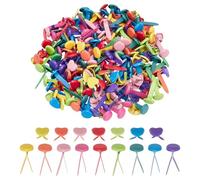 CRAFTYMELODY 200 pièce D'Attaches Parisiennes en Fer 2 styles Attaches en Papier Épingles Fendues Colorées Attaches en Papier Métalliques Mini Attaches Parisiennes Multicolores en Forme de Cœur