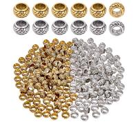 CRAFTYMELODY 200 pièce de Perles D'Espacement à Grand Trou de 7x4.5mm en Alliage Tibétain Européen Perles D'Espacement en Vrac Tubes en Métal pour Bijoux