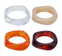 CRAFTYMELODY 3 bracelet en Acrylique pour Femme 3 couleurs Carré Irrégulier Punk Large Géométrique Multicolore Transparent