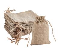 CRAFTYMELODY 30 sac en Lin avec Cordon de Serrage Petit Sac Cadeau Rectangulaire en Tissu Pochette Réutilisable en Toile de Jute Idéal pour les Cadeaux de Fête et la Décoration Kaki 15x10x0.3cm