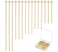 CRAFTYMELODY 300 épingle à Tête Sphérique 5 styles en Laiton Plaqué Or 18 carats Aiguilles de 20/25/30/35/45mm pour la Fabrication de Bijoux