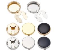 CRAFTYMELODY 4 paire de Boutons de Manchette en Laiton 4 styles Boutons de Manchette Plats Ronds Platine Dorés pour Femme et Homme Accessoires de Costume