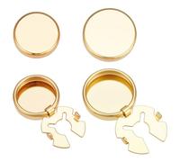 CRAFTYMELODY 4 pièce 2 styles Boutons de Manchette en Laiton Doré Boutons de Manchette Plats et Ronds pour Femme et Homme Accessoires de Costume Remplacement Sans Couture