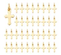 CRAFTYMELODY 40 pièces Charmes Croix plaqués Or 18K Acier Inoxydable 304 Mini Charmes Croix 12x7mm en gros pour Fabrication de Bijoux Collier Boucle d'Oreille Bracelets Artisanat DIY