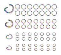 CRAFTYMELODY 400 anneau de Jonction Ouvert en Acier Inoxydable 4 styles Anneaux de Jonction Arc en Ciel de 3.5/4/5/6mm Reliant de Petits Connecteurs de Bijoux Solides en Métal