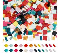 CRAFTYMELODY 480 pièce de Perles Acryliques Assorties 24 styles 2 trous Carrées Rectangulaires Plates Mini Perles D'Espacement Japonaises Breloques Coulissantes