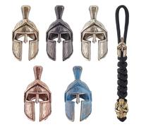 CRAFTYMELODY 5 cordon pour Casque 5 couleurs Perles en Laiton Accessoires pour Porte Clés Style Rétro Perles Edc Fournitures de Bricolage
