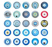 CRAFTYMELODY 50 cabochon en Verre Demi Rond Motif Yeux de Dragon 25mm à Dos Plat pour Scrapbooking
