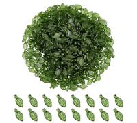 CRAFTYMELODY 500 breloque Feuille Verte Transparente en Acrylique Petit Pendentif Mignon en Forme de Feuille Perle en Vrac de 10.5x5mm