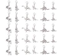 CRAFTYMELODY 60 pièce 6 styles Breloques Dinosaures en Argent Antique Breloques Dinosaures en Alliage Tibétain avec Fermoir Mousqueton Pendentifs Animaux Pendants Pendentifs Dinosaures