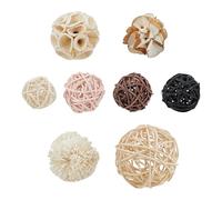 CRAFTYMELODY 8 pièce 8 Styles de Boules en Rotin Tressé Boules Décoratives en Rotin Motif Oiseau Perroquet à Mâcher Ornements de Table pour Fêtes et Mariages Remplissage pour Vases et Bols.