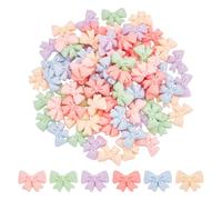 CRAFTYMELODY 90 cabochon en Résine Opaque de 6 couleurs Breloques en Forme de Nœud Plat Ornements Mignons Embellissements en Résine