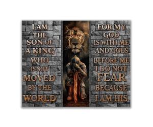 CRAFTYMELODY Affiche Murale Représentant Un Lion Guerrier Chrétien Décoration Murale Inspirante Œuvre d'art Motivante sur Le Thème de la Foi pour la Décoration Intérieure 13.8x11(5) cm ((1) Pouce)